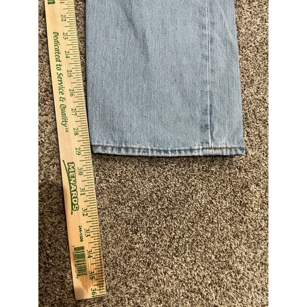Levis 501 Original Fit Jeans Men 38x30 Light Wash Blue Denim Button Fly Straight